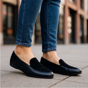 Dansko Black Lace Glazed kid leather loafters